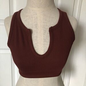 NWOT Rust Color Ribbed Crop Top